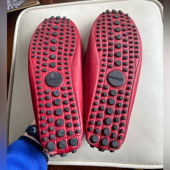 Gucci Diamante red leather loafers size 9 Gucci Diamante red leather loafers size 9 | Mercari main image 4